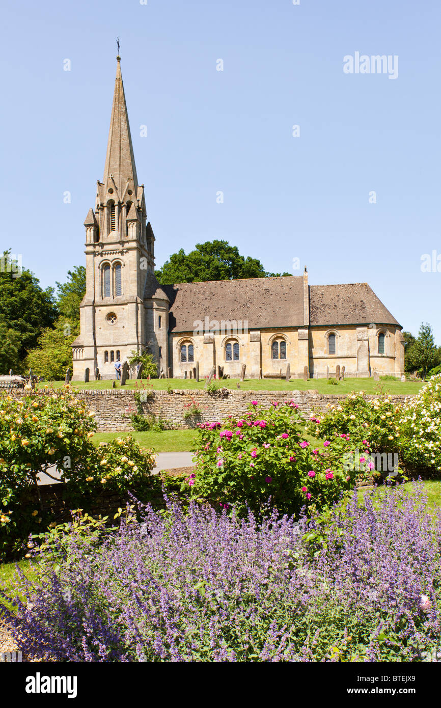 St Marys church in the Cotswold village of Batsford, Gloucestershire Stock Photo
