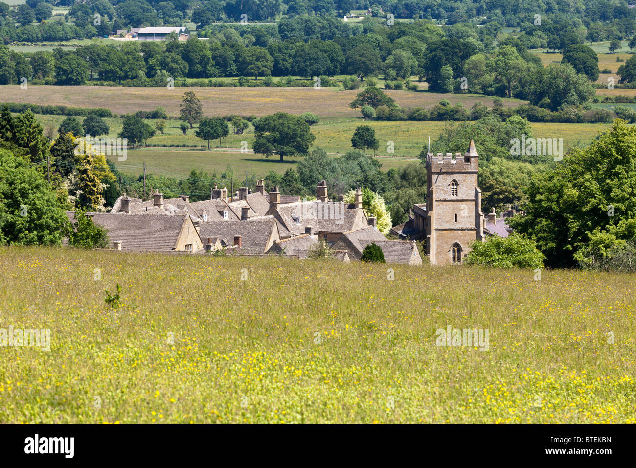 The Cotswold village of Bourton on the Hill, Gloucestershire tucked in