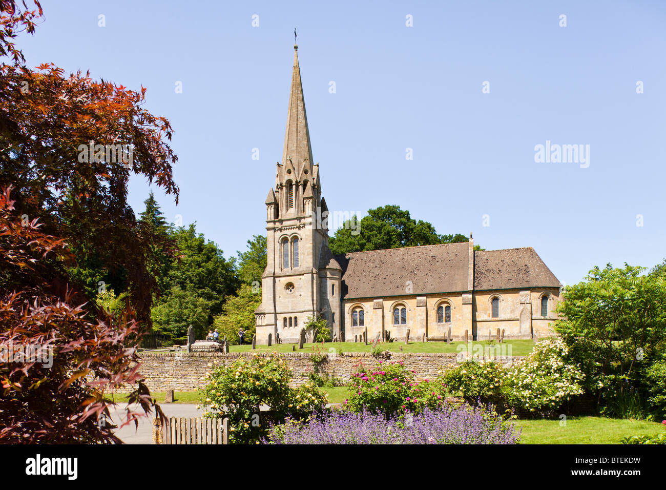 St Marys church in the Cotswold village of Batsford, Gloucestershire Stock Photo