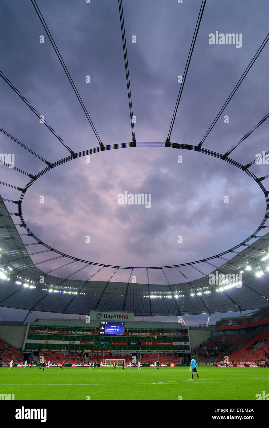 Roof construction of the football stadium BayArena in Leverkusen