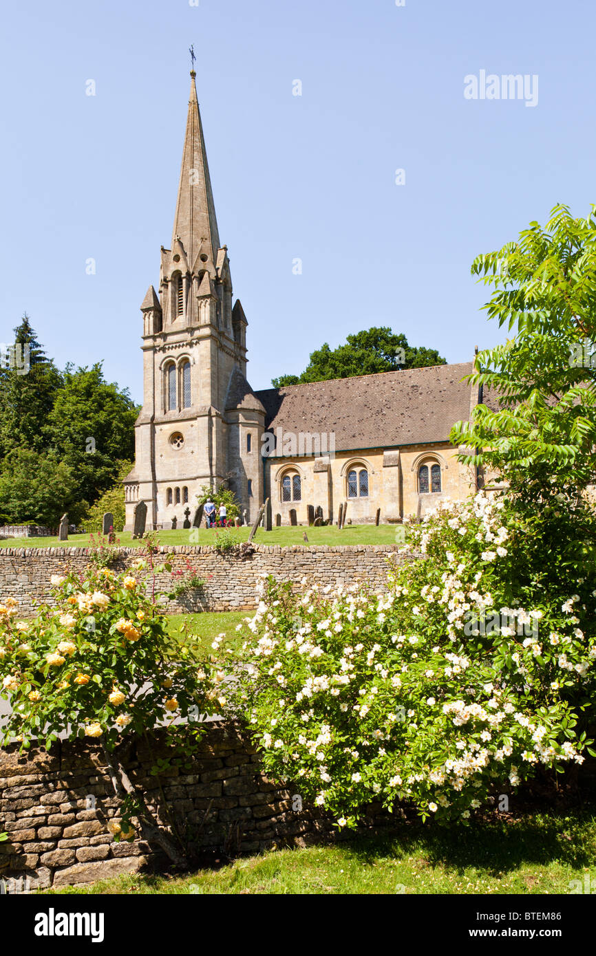 St Marys church in the Cotswold village of Batsford, Gloucestershire Stock Photo