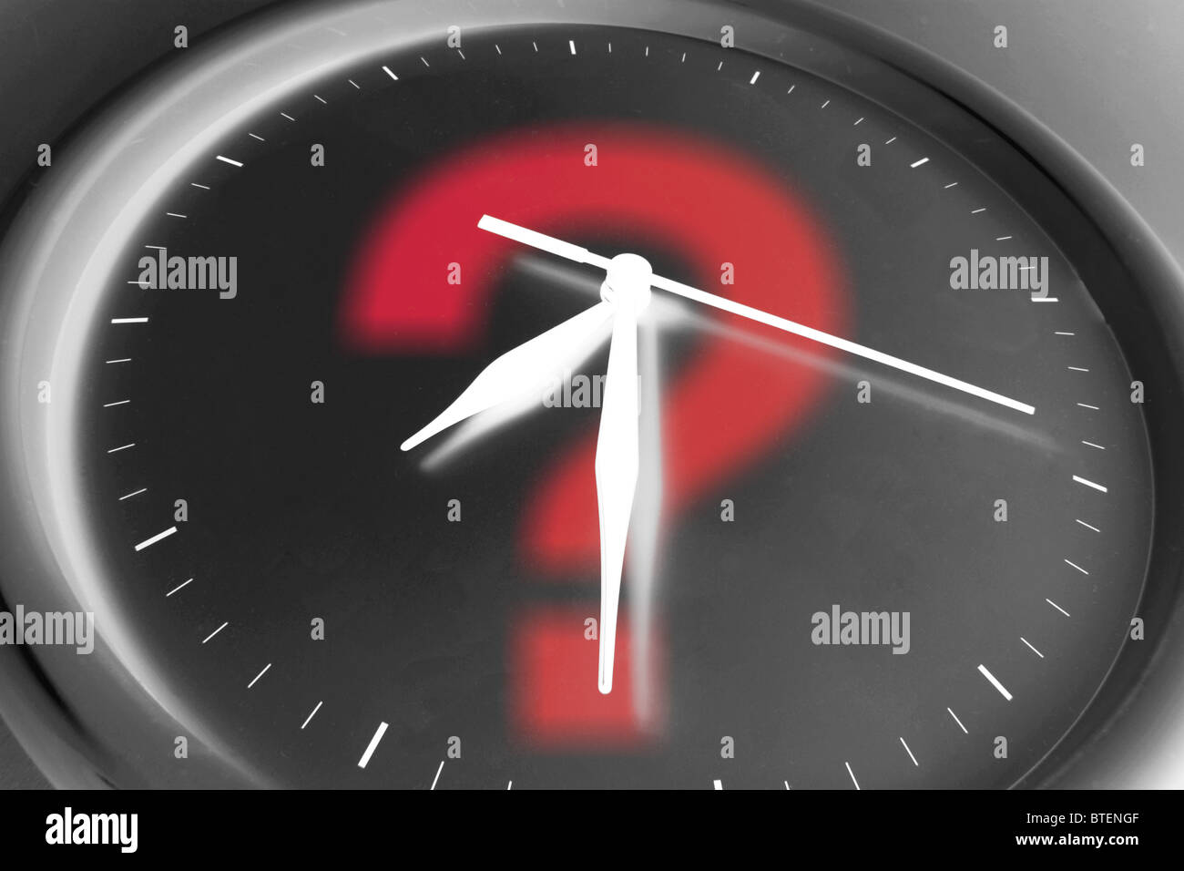 Clock and Question Mark Stock Photo Alamy