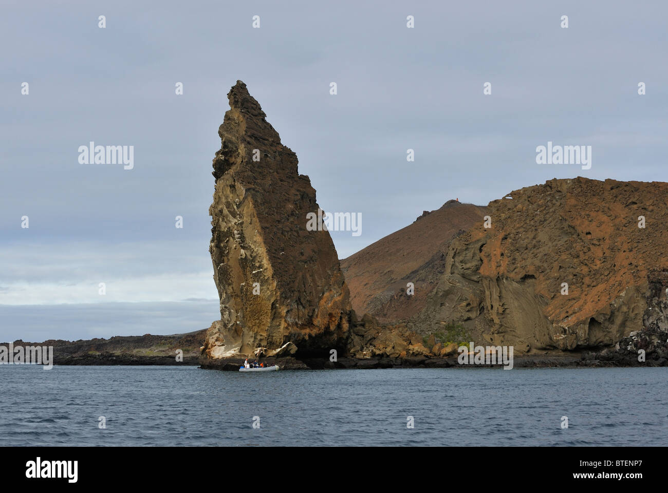 Pinnacle Rock of Bartolome Island, Galapagos, Ecuador Stock Photo