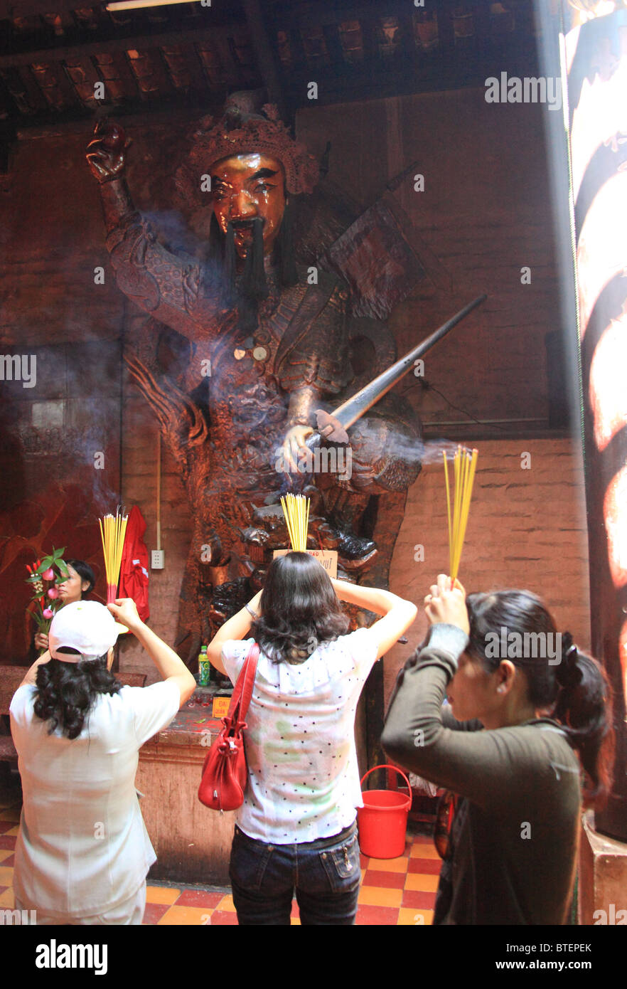 Statue of the jade Emperor at the den Ngoc pagoda in Saigon, Vietnam