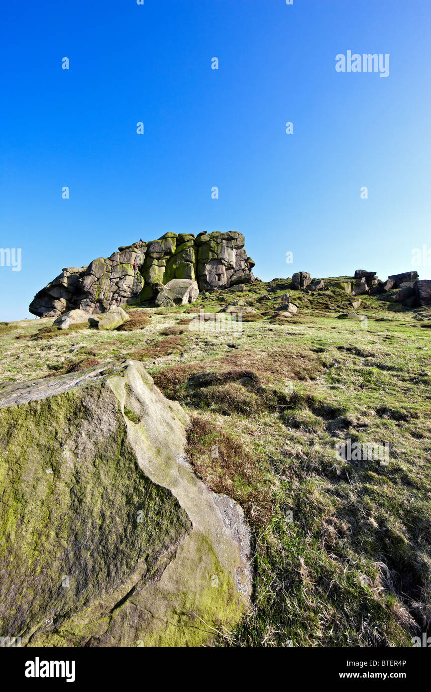 Almscliffe Crag, near Harrogate, North Yorkshire UK.Spring Stock Photo