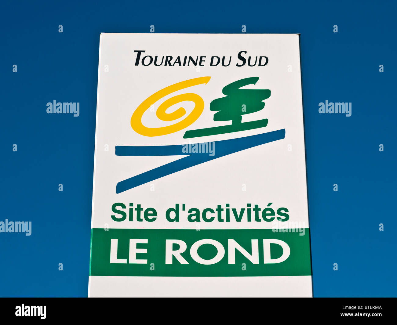 Roadside industrial estate information sign - France. Stock Photo