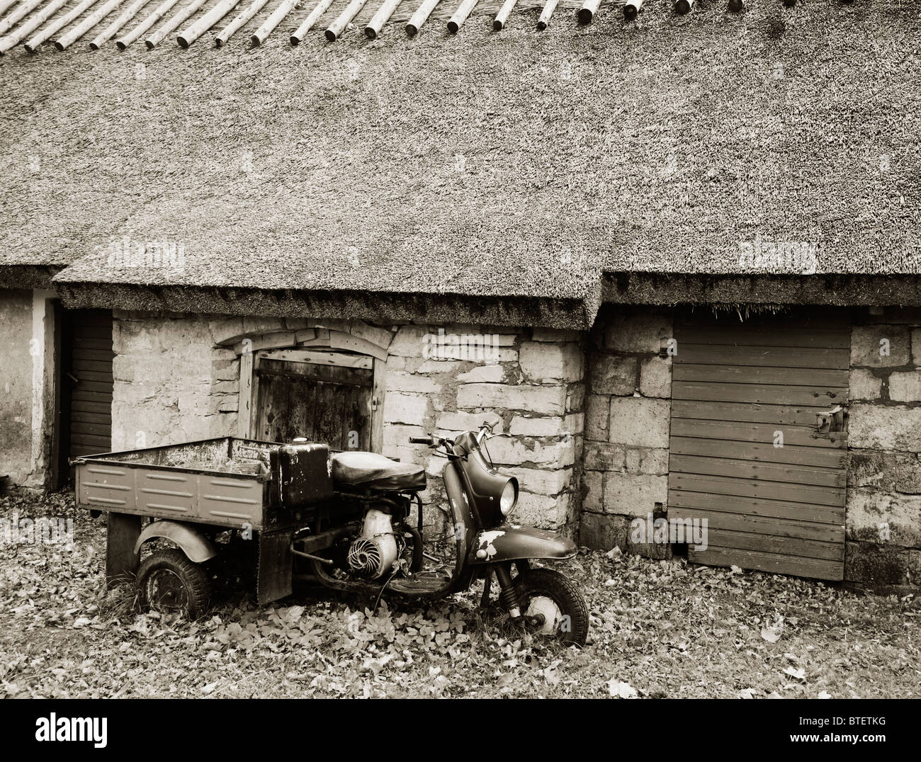 Old moped Stock Photo