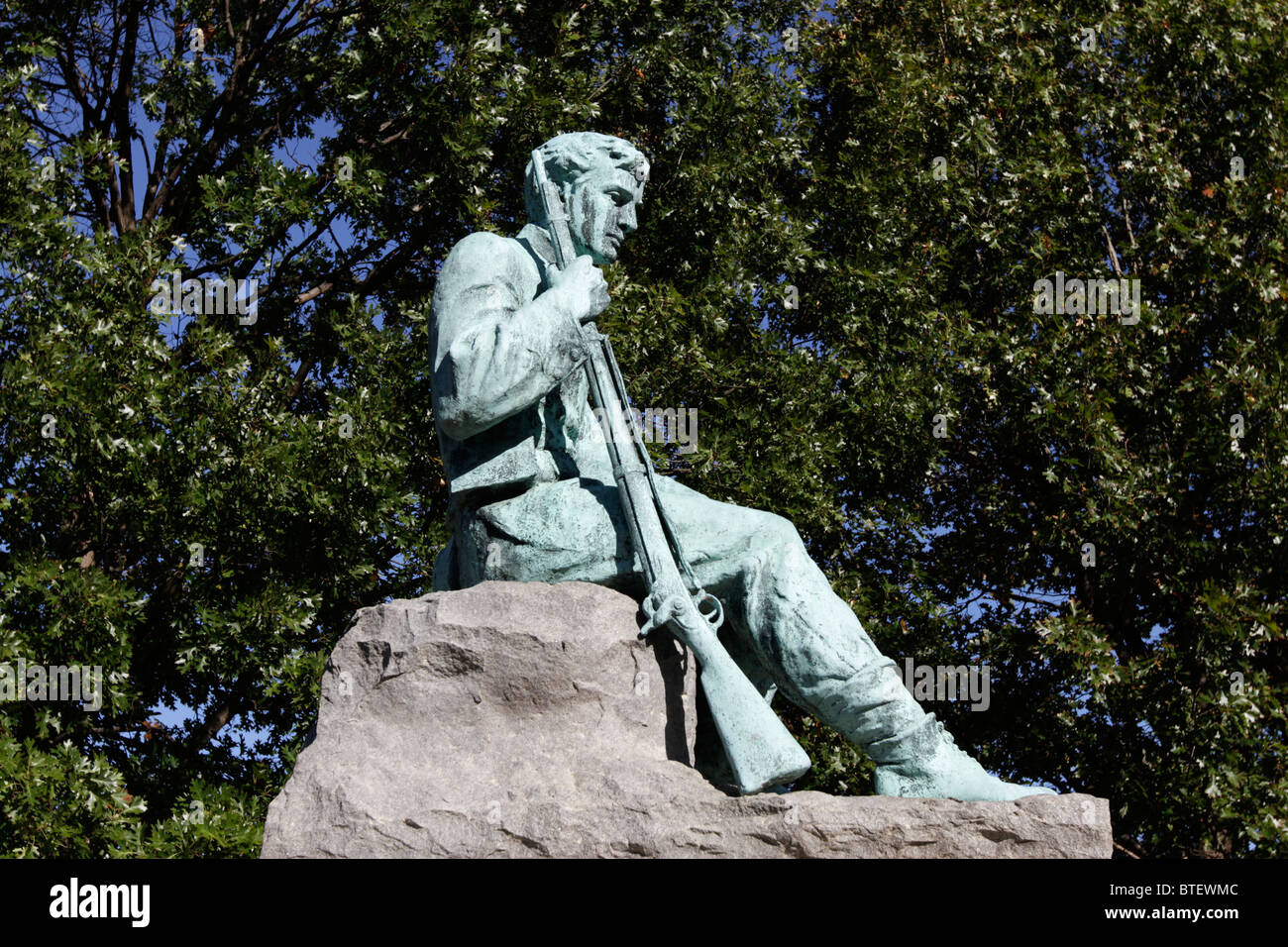 Sculpture of a Confederate soldier of the American civil war in Centenial Park in Nashville