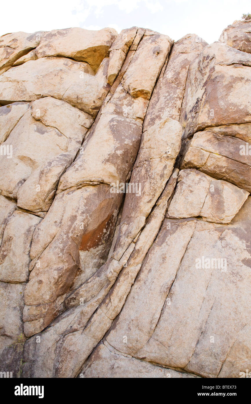Monzogranite rock formation displaying folds, layers, and joints - California USA Stock Photo