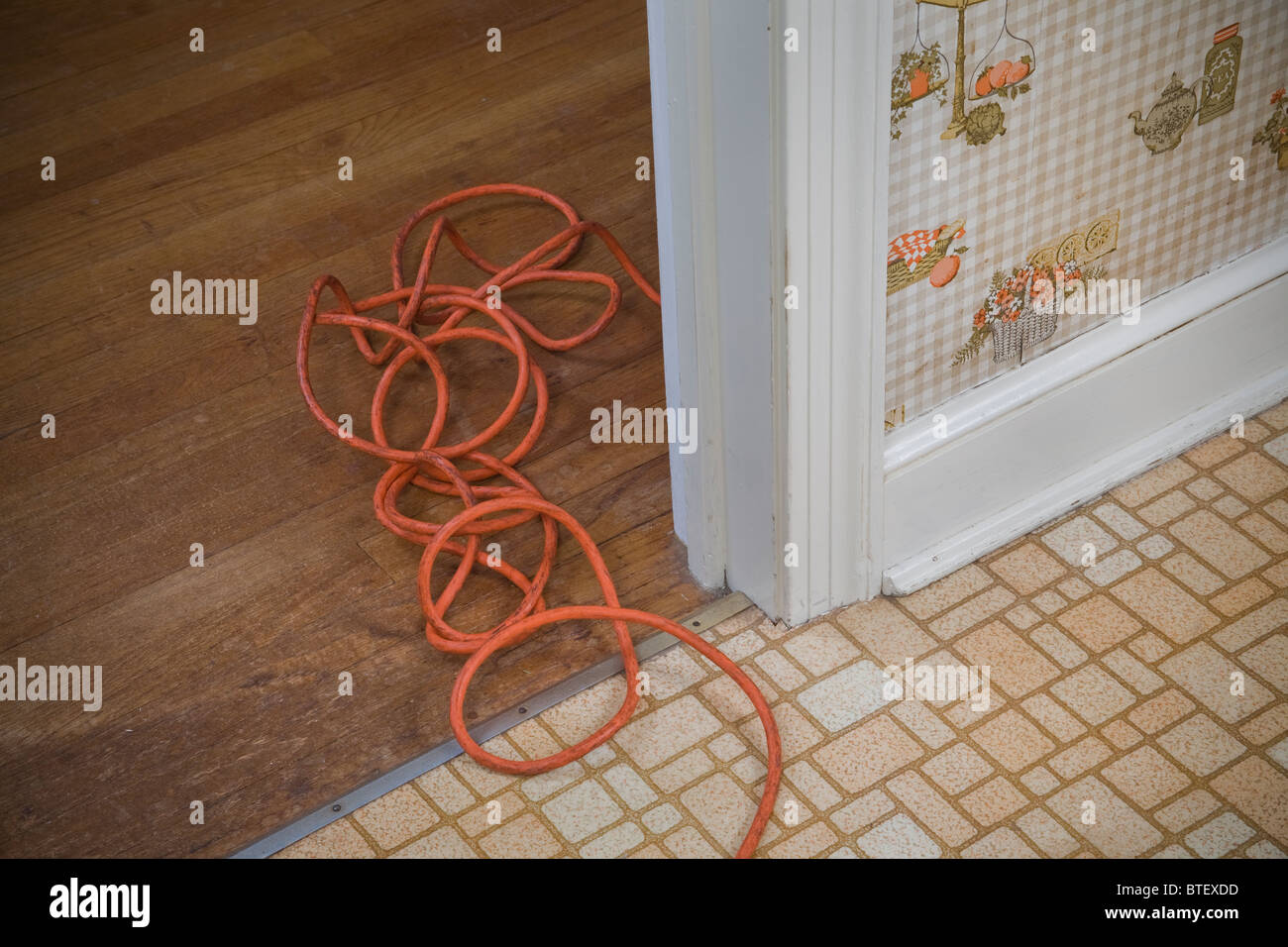 Orange Extension Cord On Floor Of House Stock Photo 32290201 Alamy