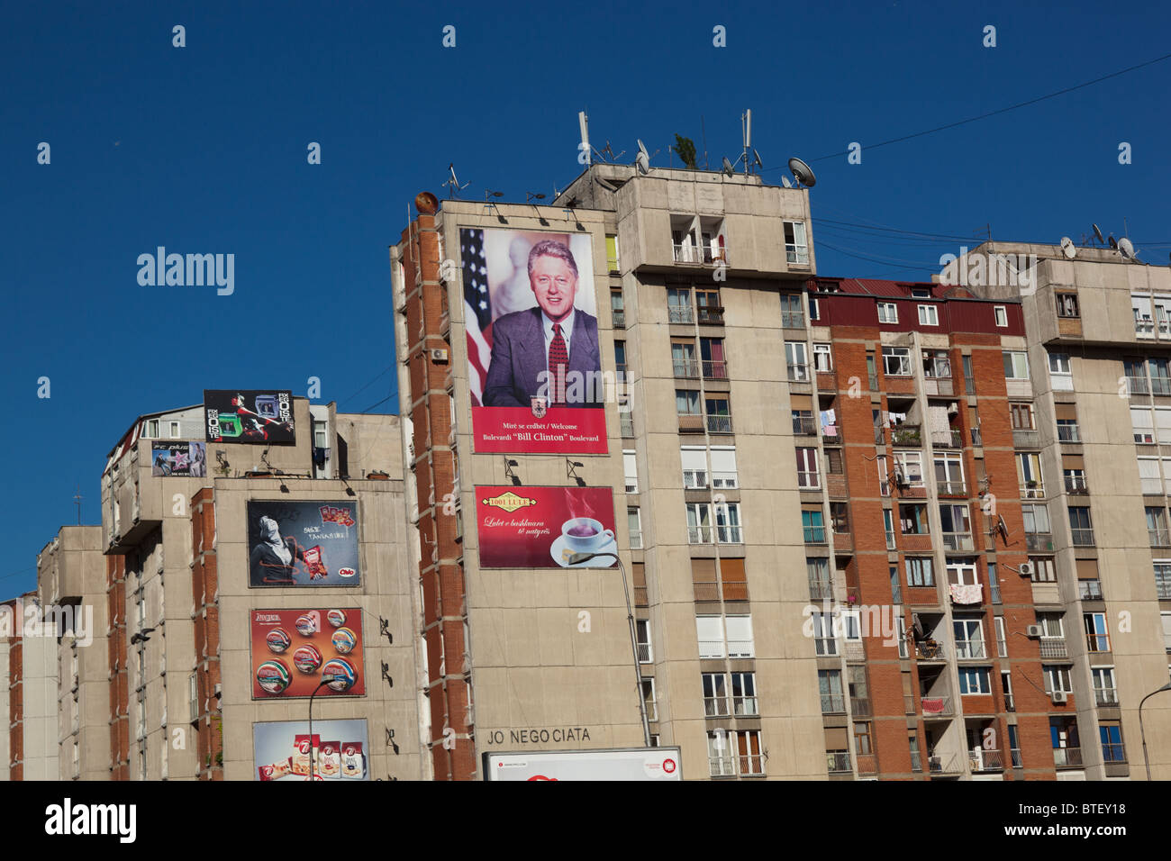 Bill Clinton poster Kosovo Stock Photo