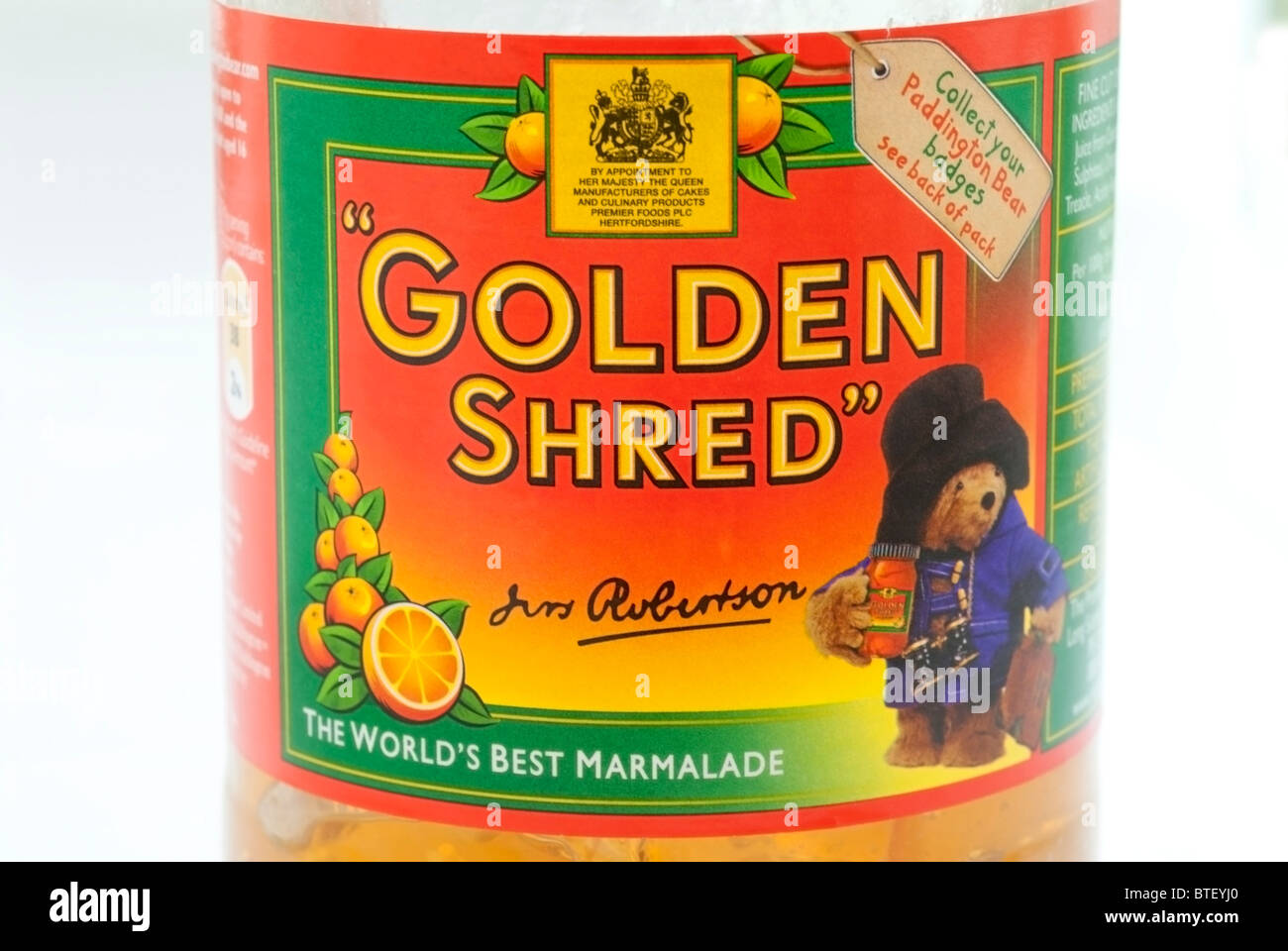 Golden Shred Marmalade Stock Photo