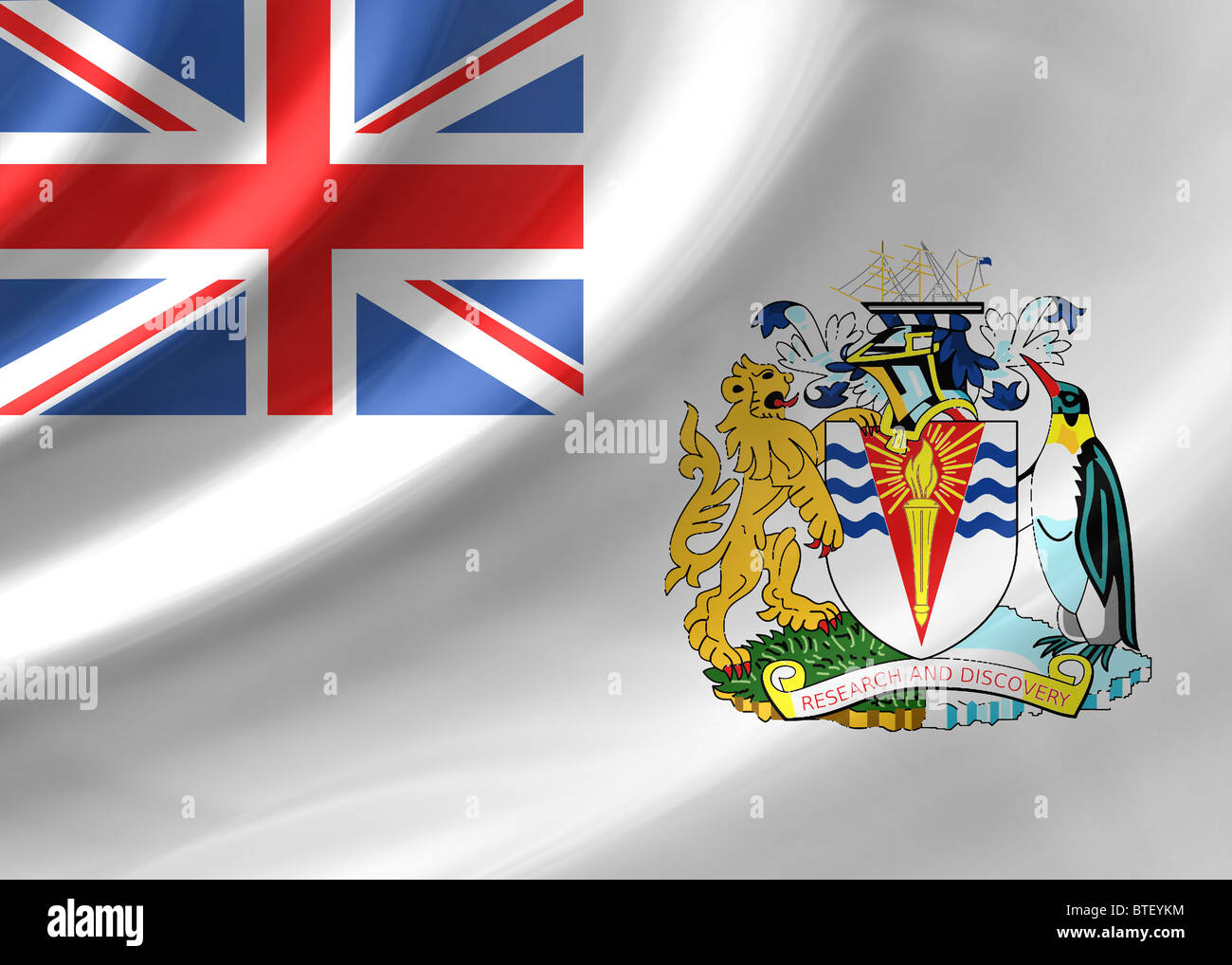 British Antarctic Territory flag Stock Photo - Alamy