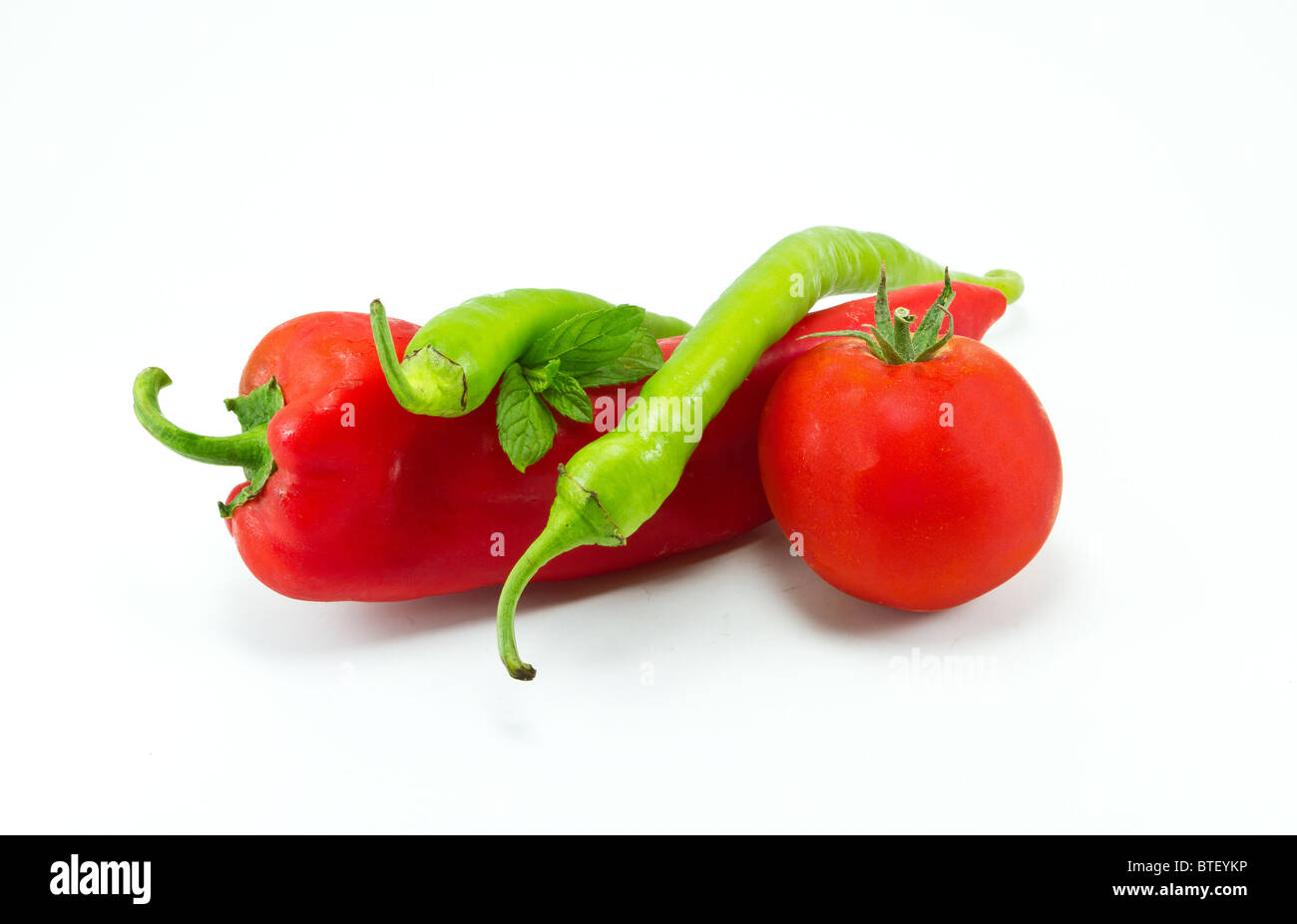 Peppers and Tomato Stock Photo Alamy