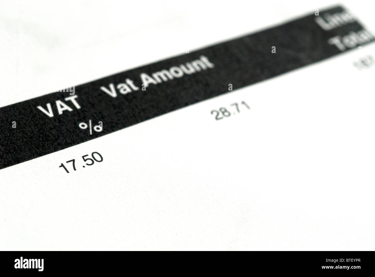 Vat Tax Receipt Stock Photo