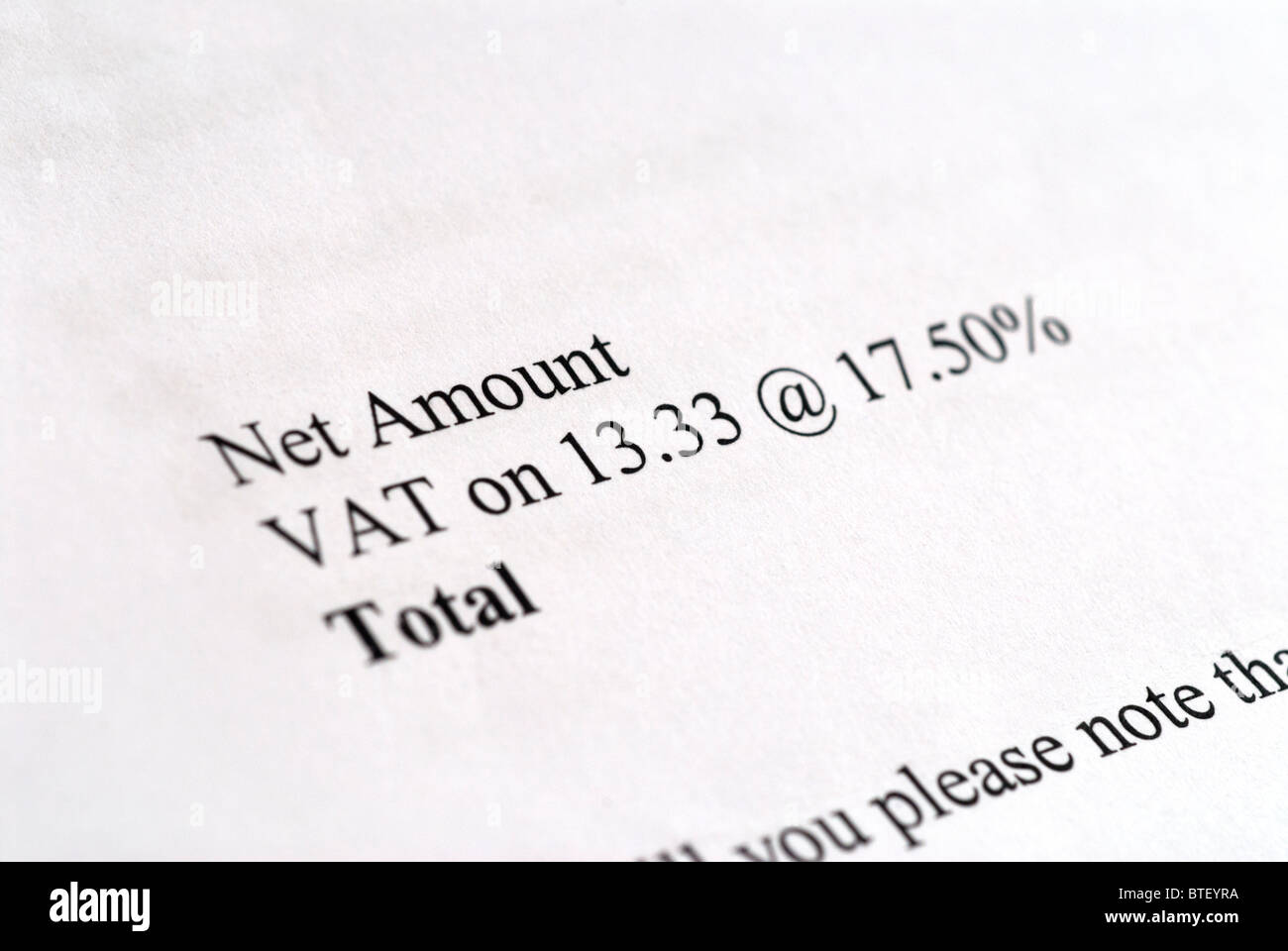 Vat Tax Receipt Stock Photo