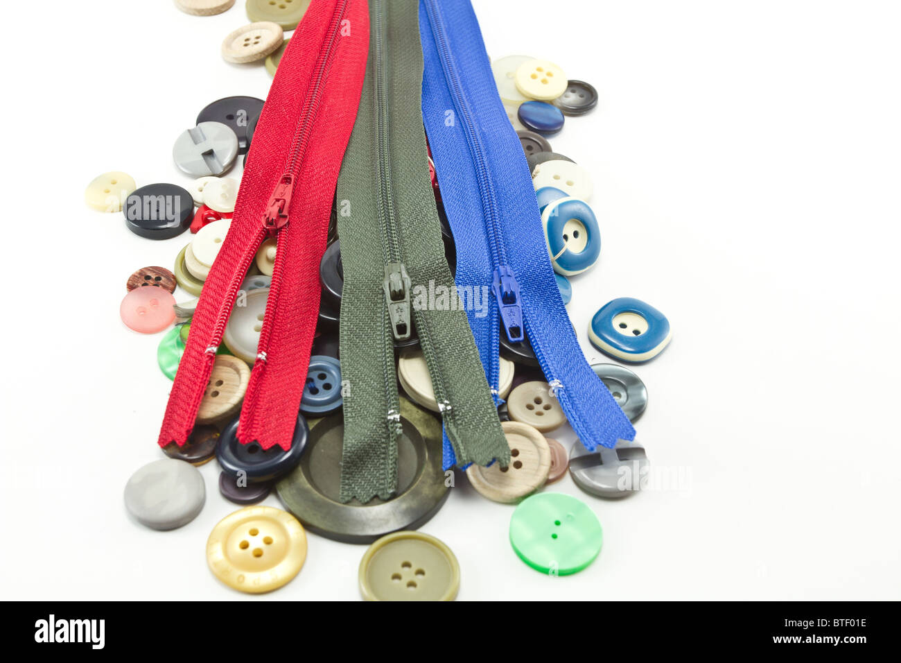 Zipper and buttons Stock Photo Alamy