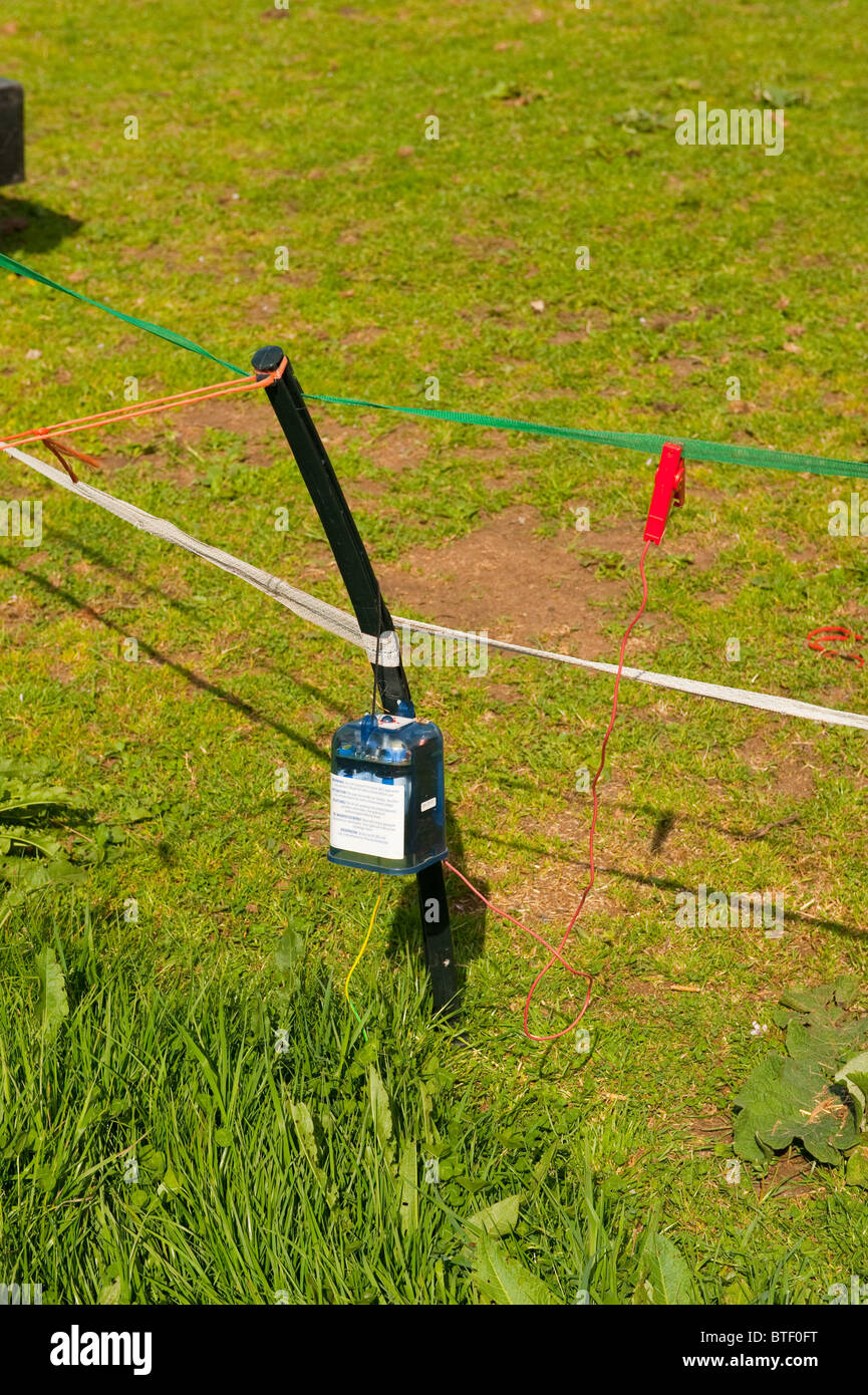 Farm Electric Fence To Keep Animals In Field Stock Photo Alamy