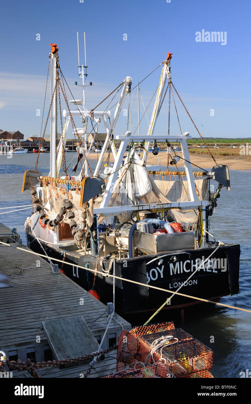 Fishing trawler at the quayside Stock Photo