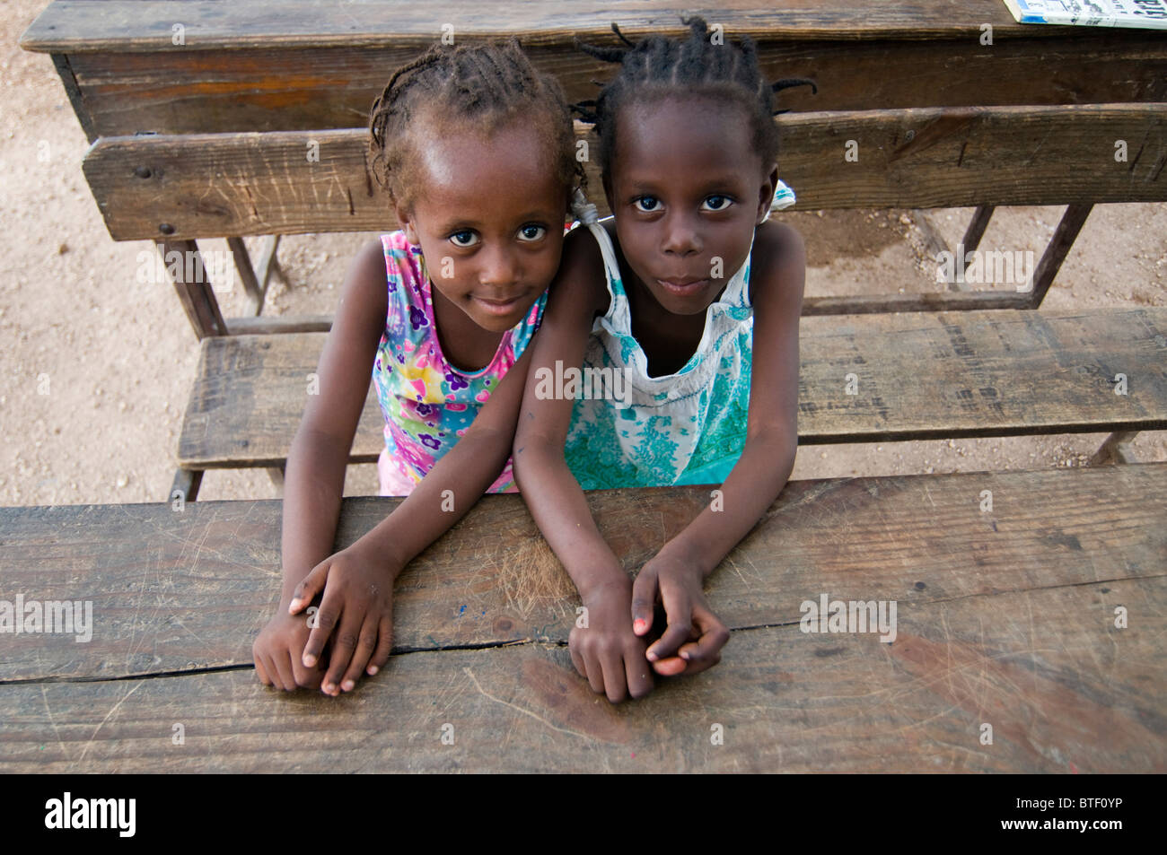 Young girls in Port-au-Prince Haiti Stock Photo