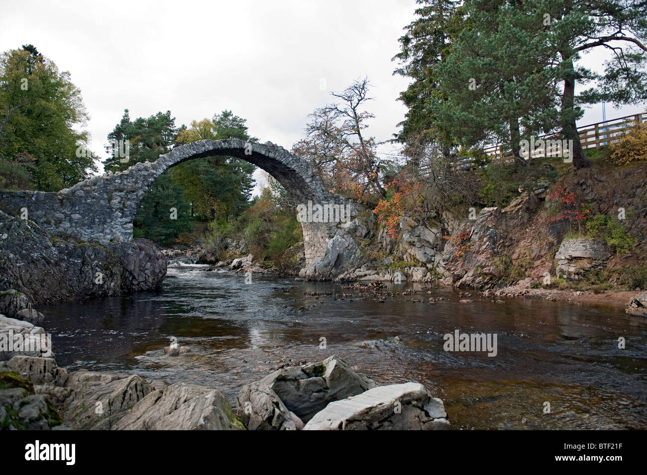 Carr Bridge, Scotland on an Autumn day Stock Photo