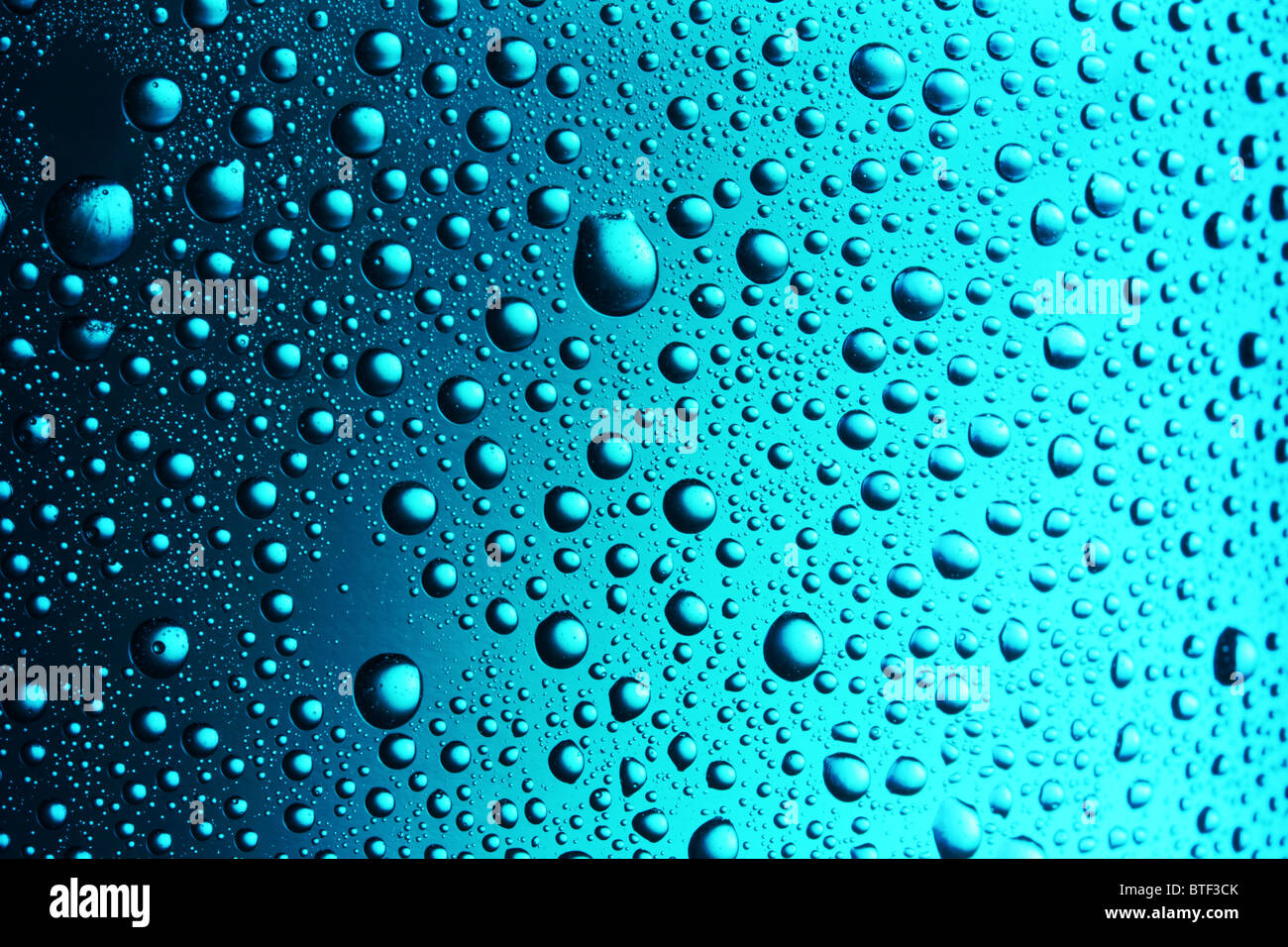 Texture of water drops on the bottle. Stock Photo