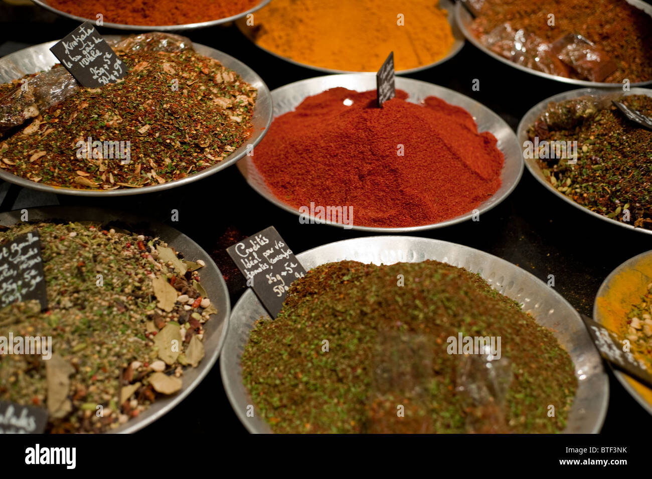 PARIS, FRANCE, Gourmet Food Trade Show, Detail Dry Goods, Colorful ...