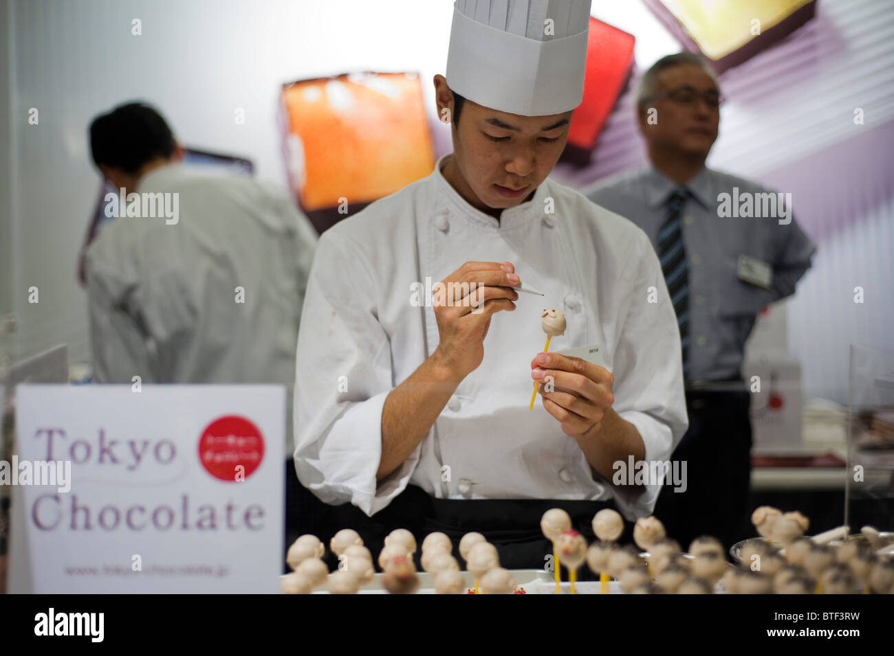 Preparing chocolates salon du chocolat hires stock photography and