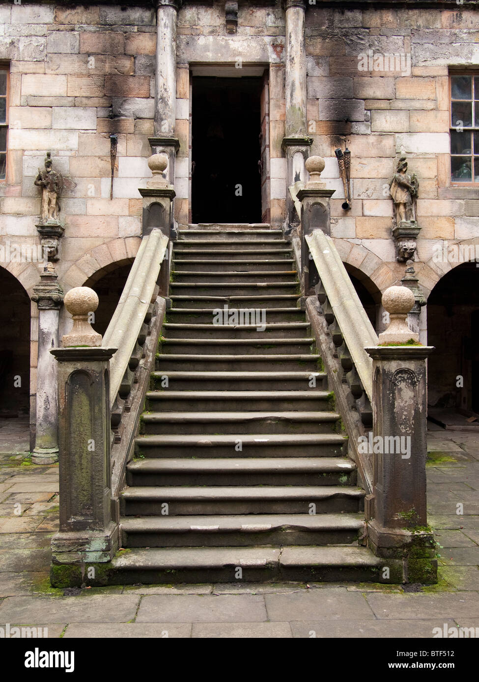 Stone Steps, Chillingham Castle, Northumberland Stock Photo