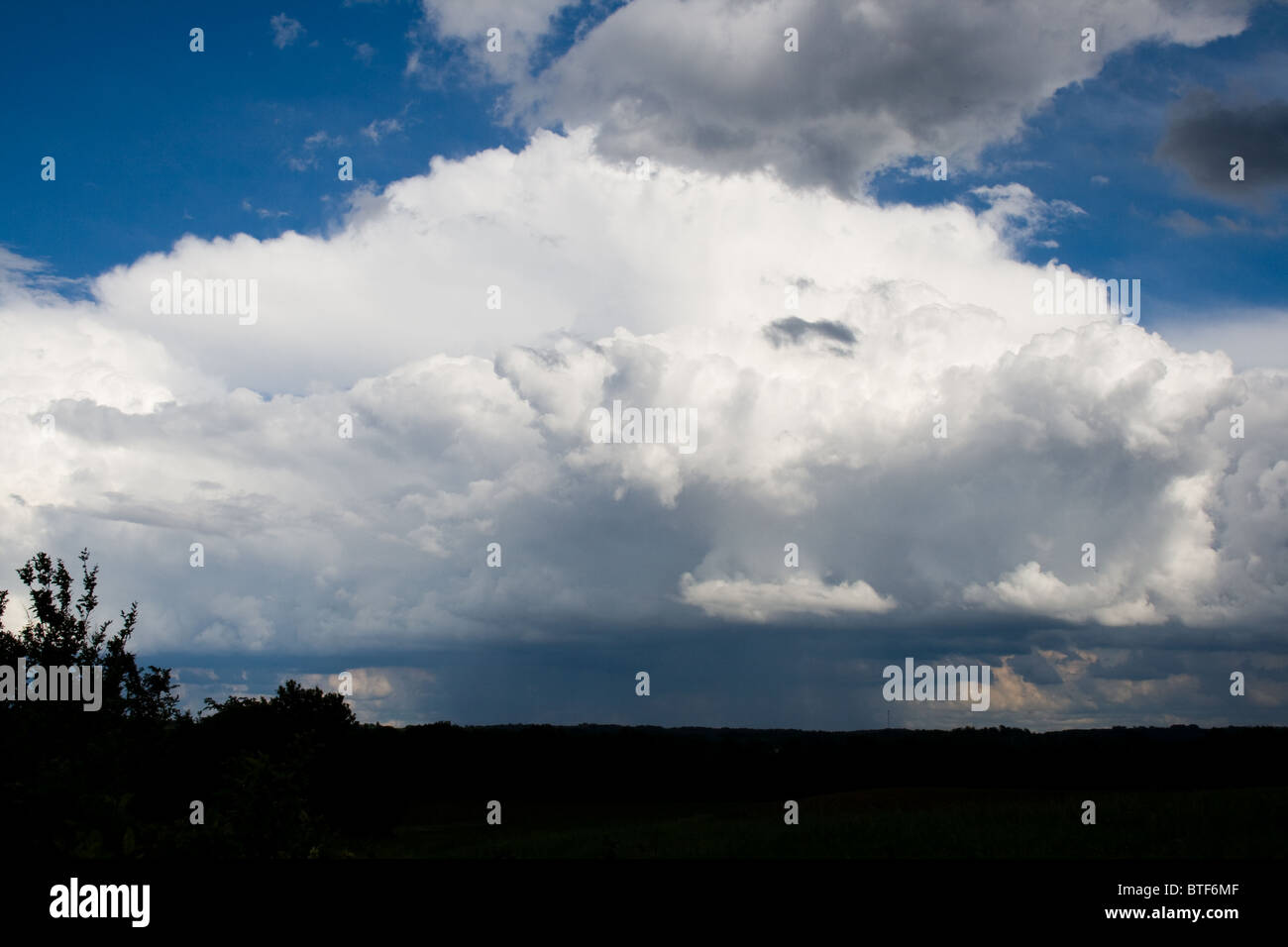 Severe Thunderstorm - Ominous Clouds Stock Photo