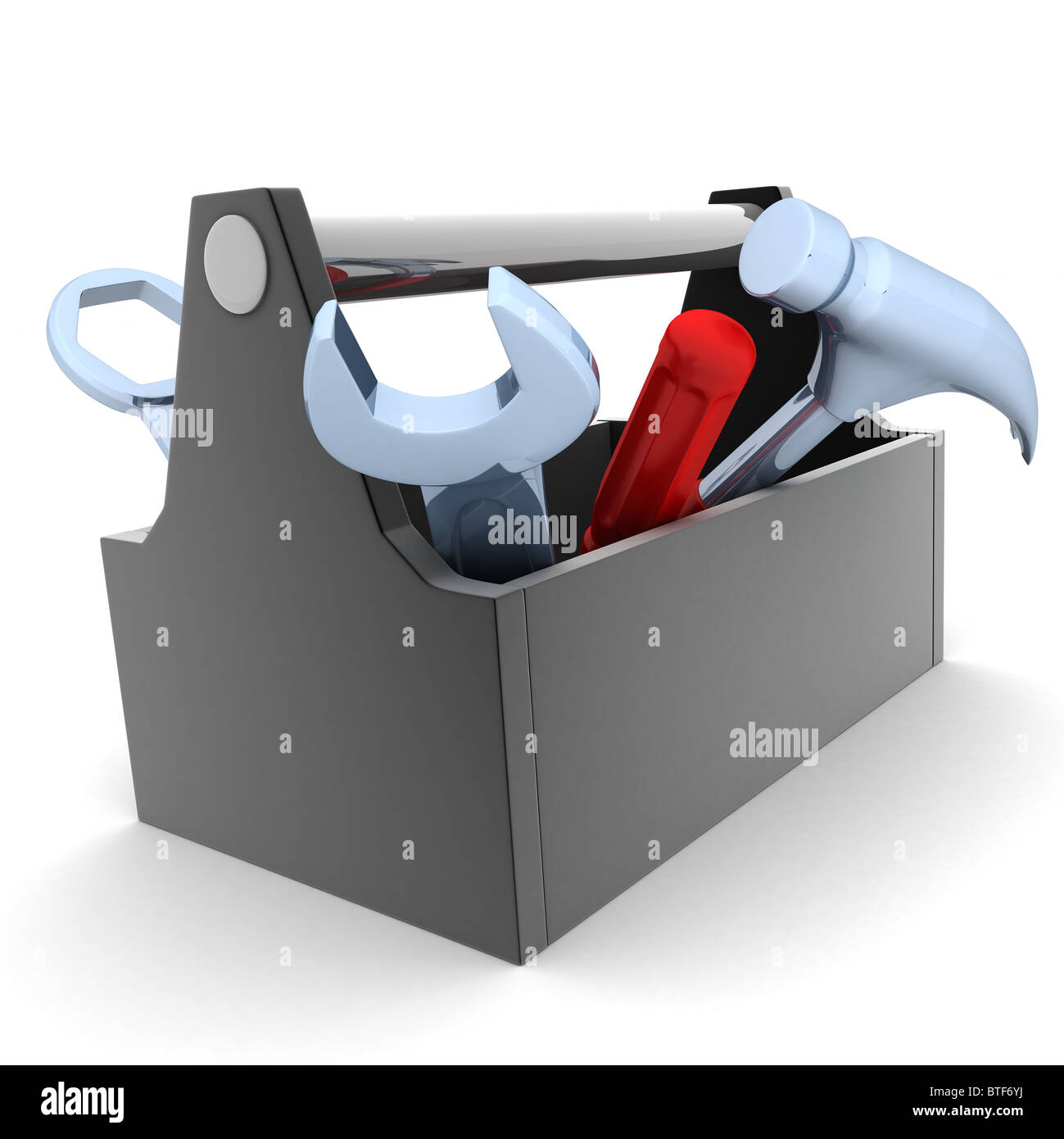 Toolbox, white and isolated background (done in 3d Stock Photo - Alamy