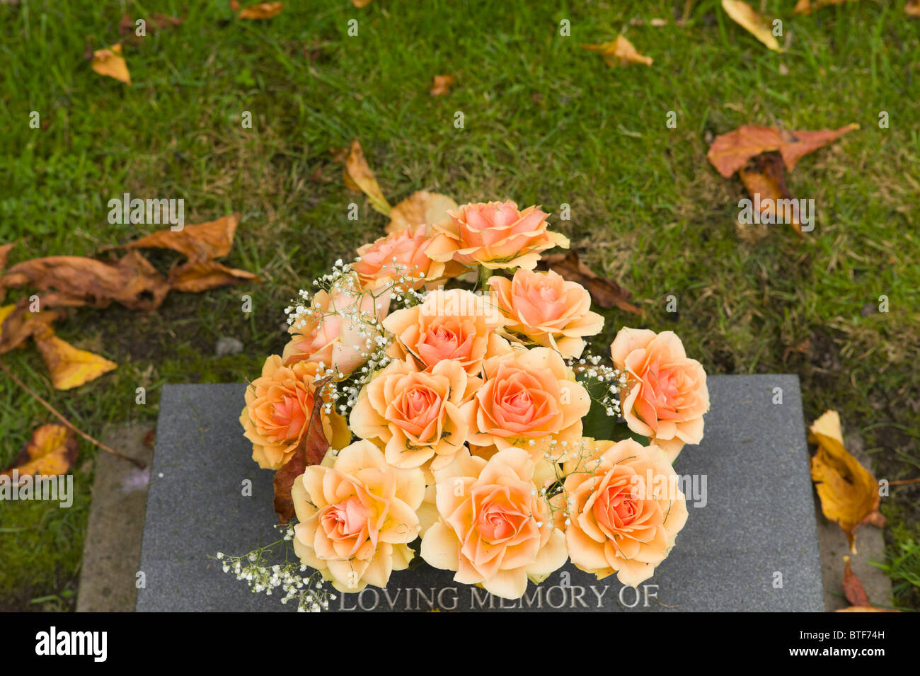 flowers on grave Stock Photo Alamy