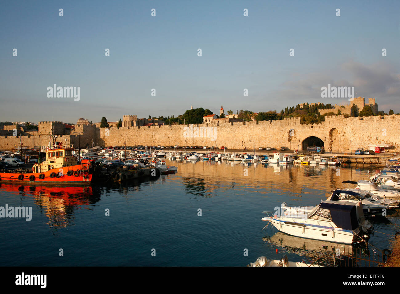 Fishing Harbour Rhodes Old Town Rhodes Greece Stock Photo