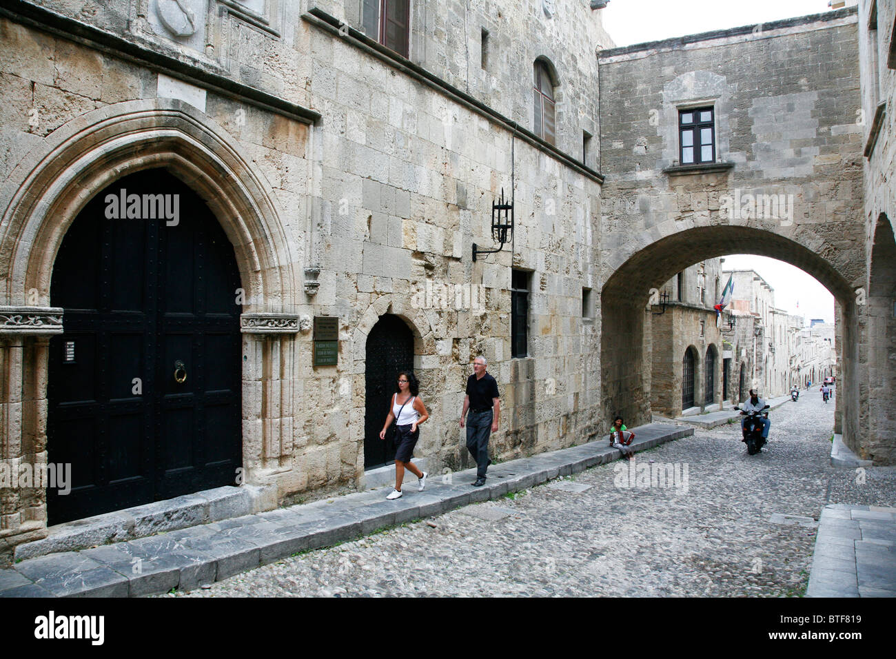 The Avenue of the Knights in Rhodes old Town, Rhodes, Greece. Stock Photo