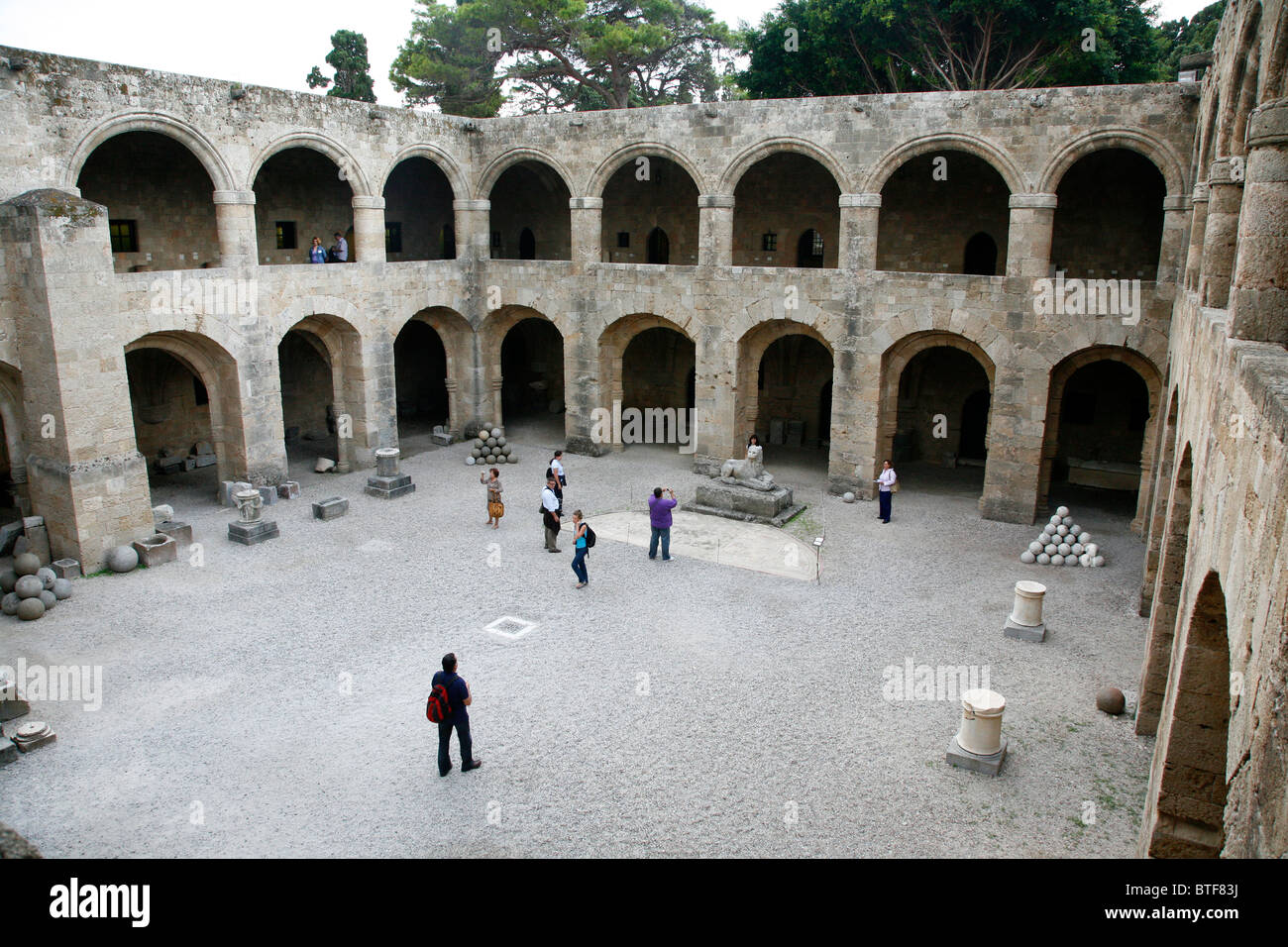 Courtyard of the Archeological museum in Rhodes old Town, Rhodes, Greece. Stock Photo
