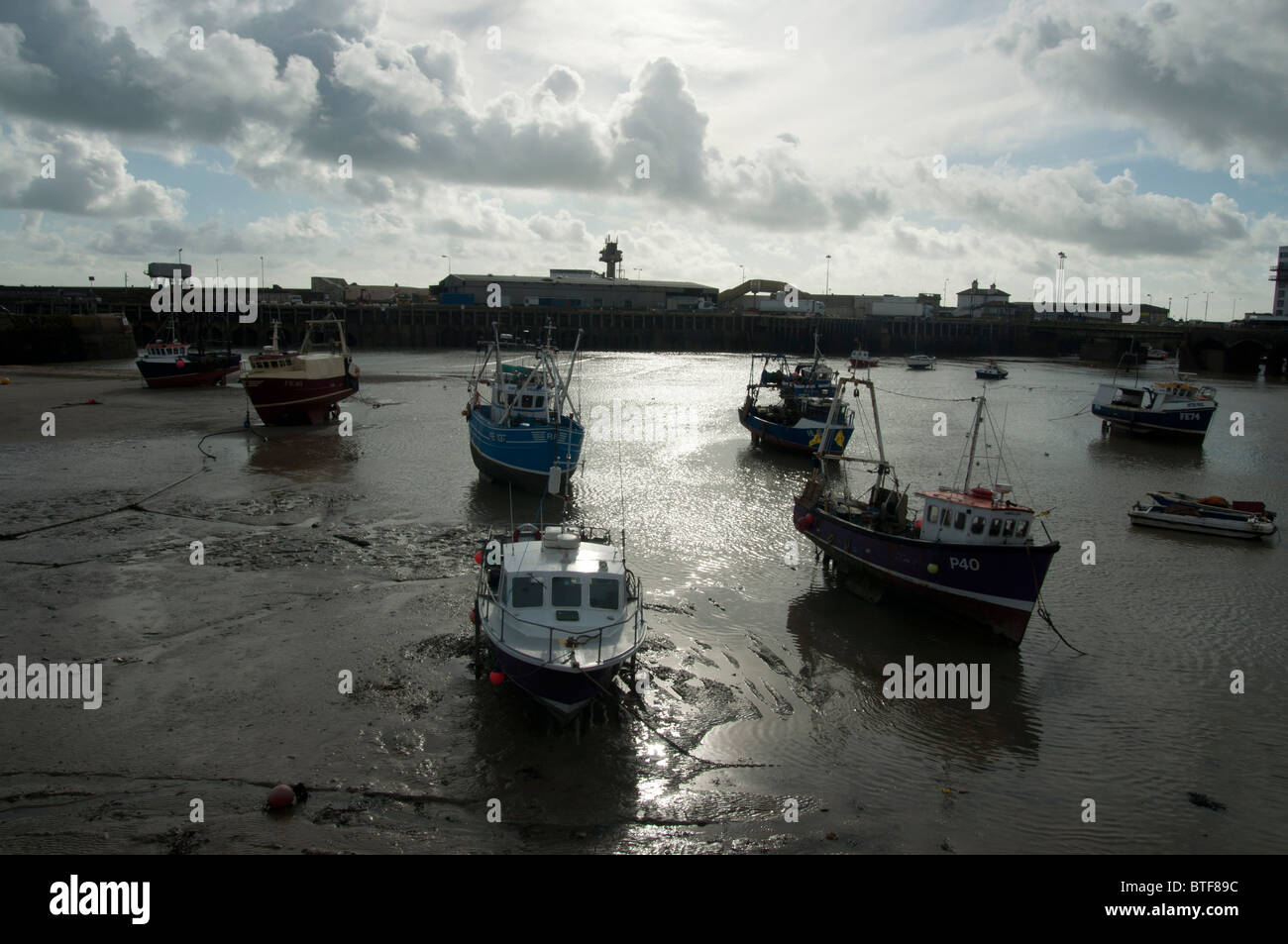 the harbour at Folkestone town kent england UK Stock Photo