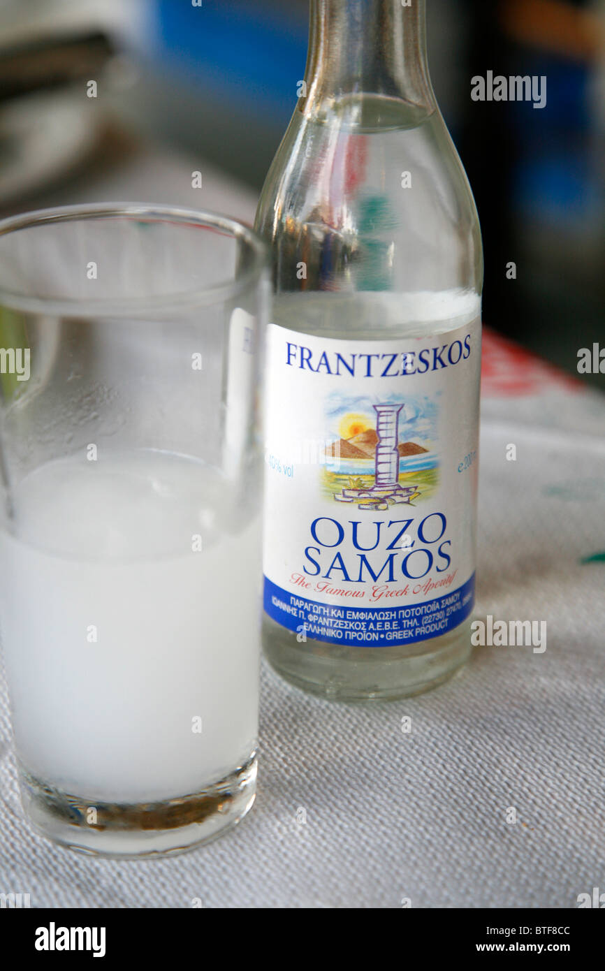 Ouzo, Kos, Greece. Stock Photo