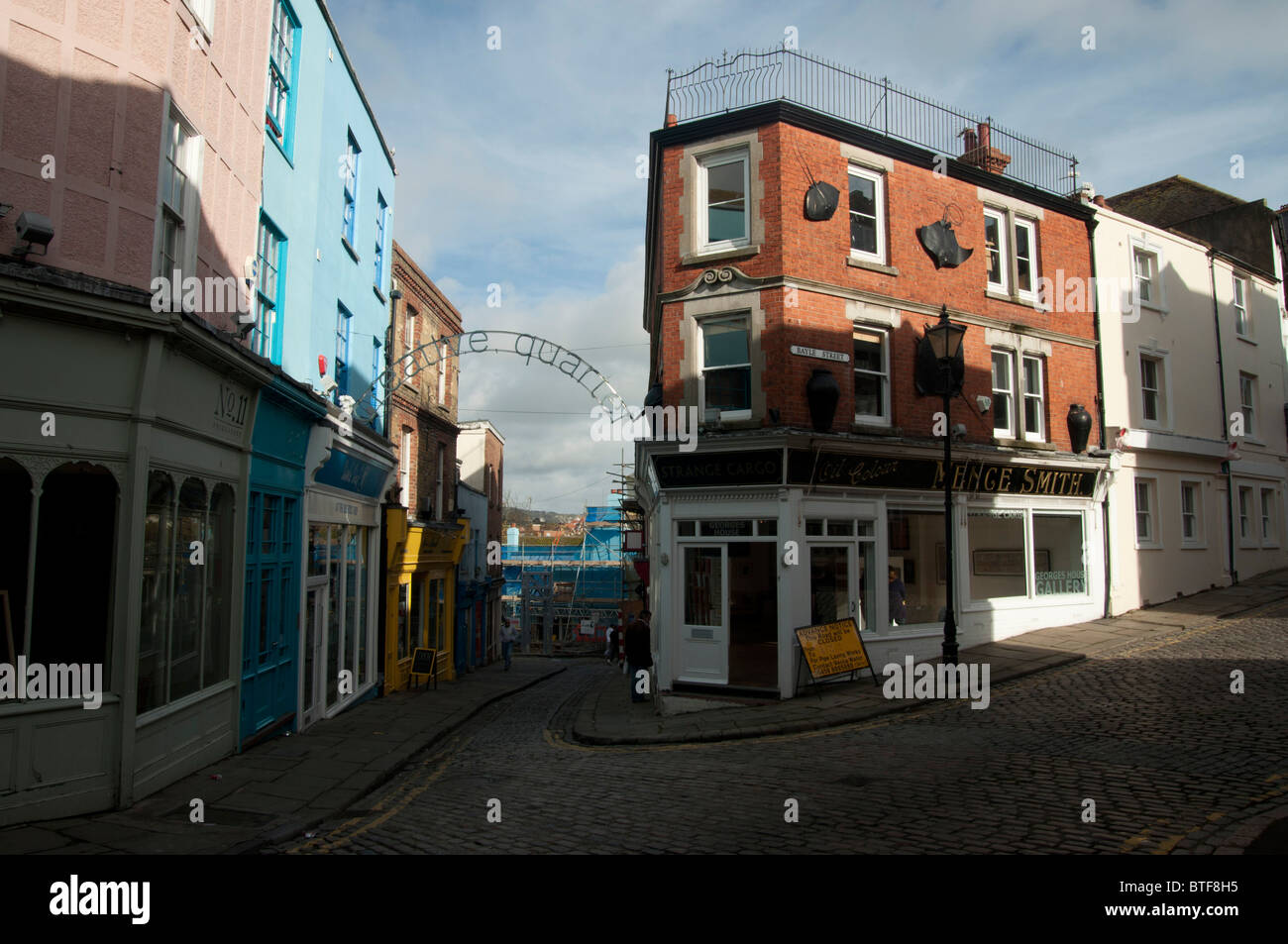 shops and market stall centre of Folkestone town kent england UK Stock Photo
