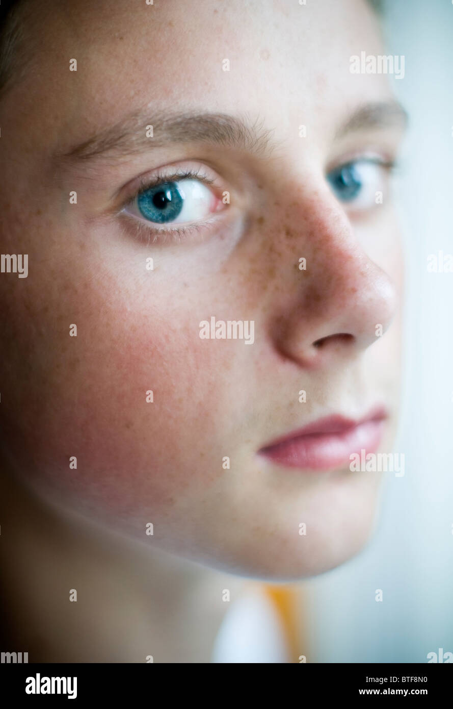 Portrait of a handsome teenage boy Stock Photo - Alamy