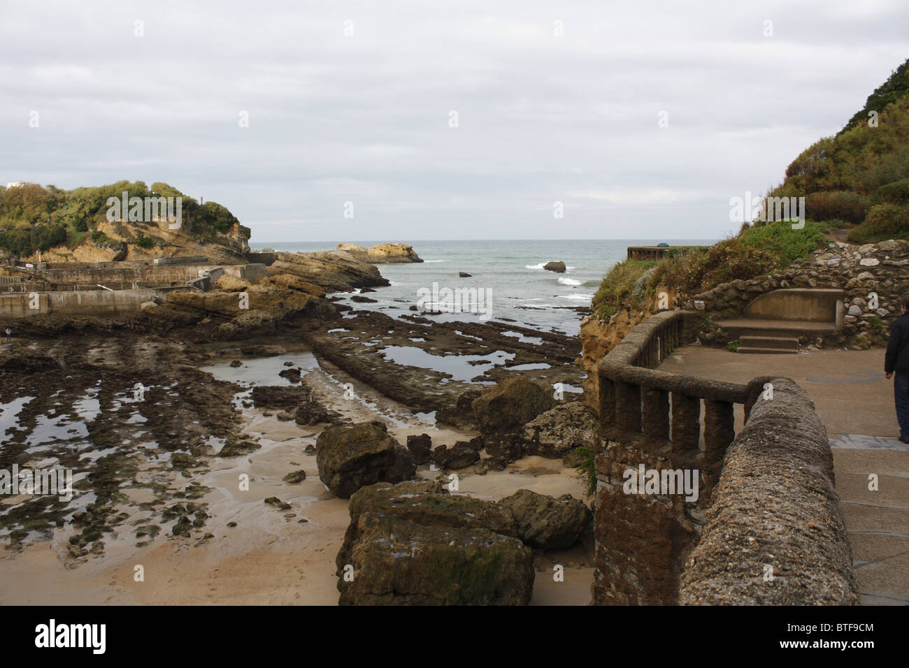 The Basta Rock, the Big Beach of Biarritz, Basque country, France Stock Photo