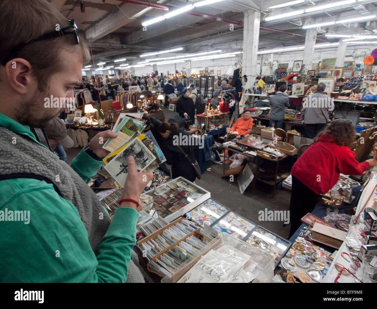 Indoor antique and flea market in Chelsea Manhattan New York City Stock Photo