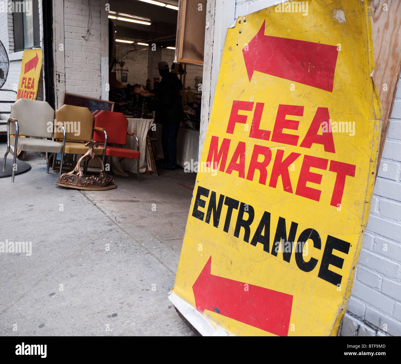Entrance to antique and flea market in Chelsea Manhattan New York City Stock Photo
