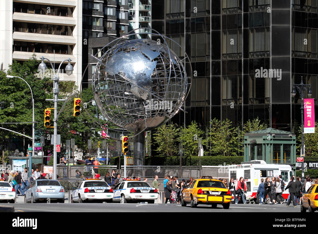 Globe Sculpture at Columbus Circle, New York City Stock Photo