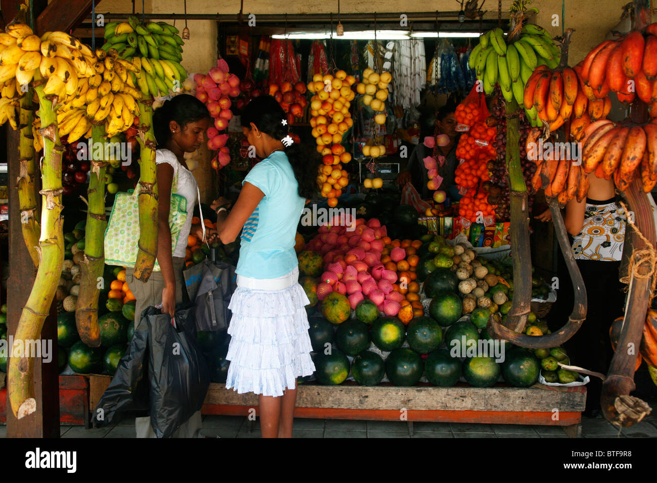 Fruit stall at the market, Galle, Sri Lanka. Stock Photo