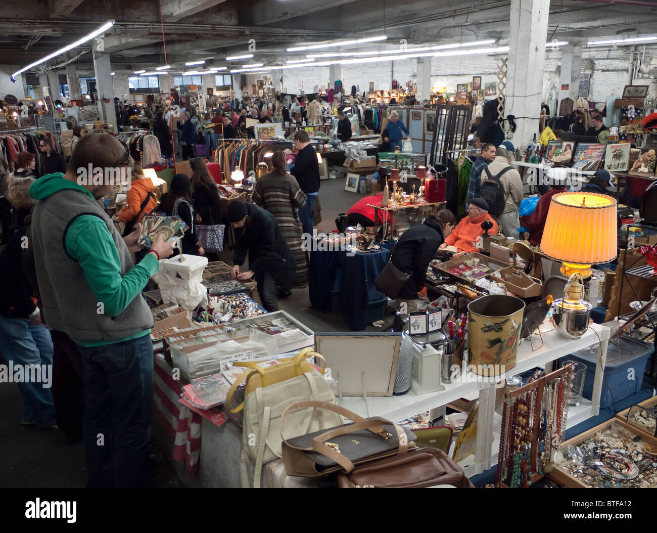 Indoor antique and flea market in Chelsea Manhattan New York City Stock Photo
