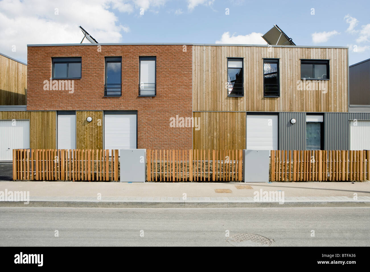 Apartment buildings with solar panels Stock Photo - Alamy - Apartment Buildings With Built In Solar