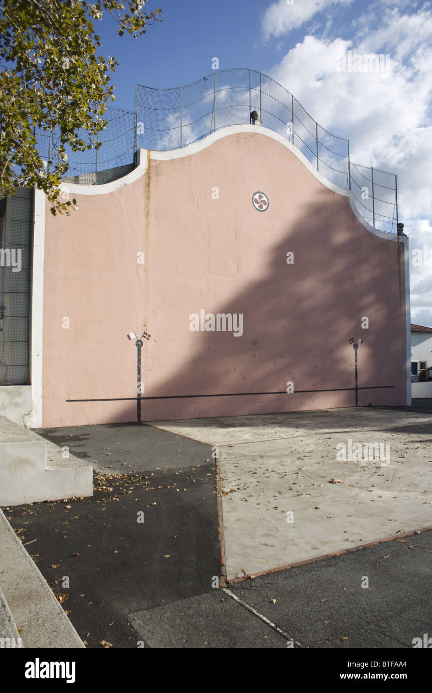 Wall of Chistera's games, Arcangues, Atlantic coast, Basque country, France Stock Photo