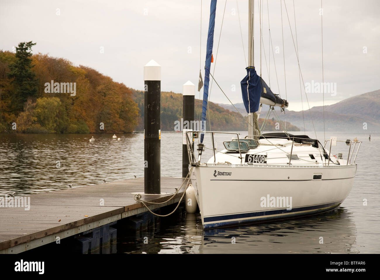 Winter Moorings at Lake Windermere, Cumbria Uk Lake District National