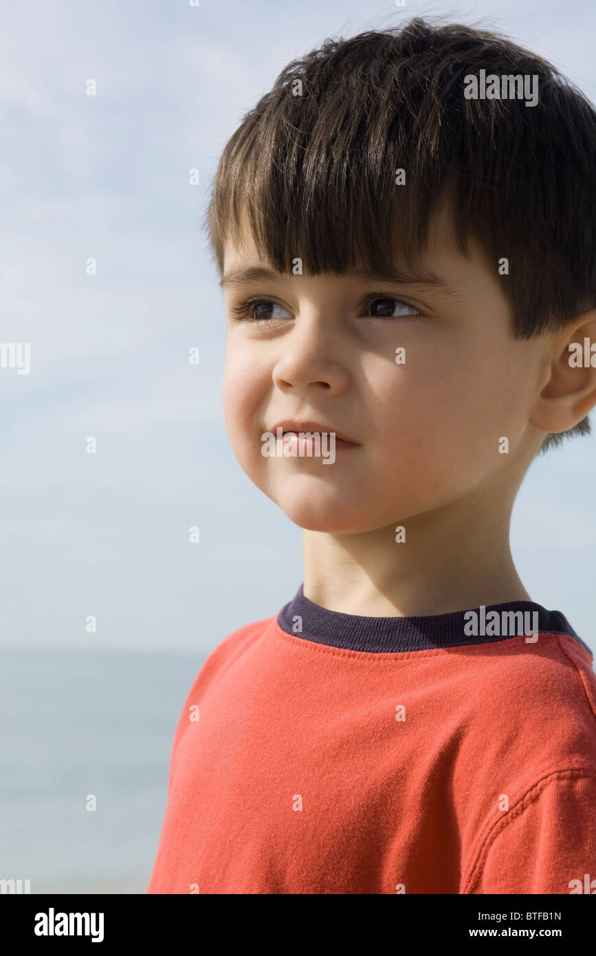 Little Boy Outdoors Portrait Stock Photo Alamy