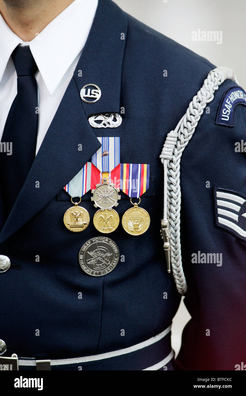 Military officer of United States Airforce Honor Guard at the White House, Washington DC, USA Stock Photo